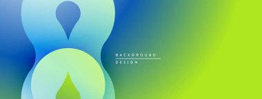 Soyut sıvı şekilleri mavi ve yeşillikleri harmanlıyor. Gradyan arka plan modern tasarım yaratır. Minimalist estetik, dijital projeler için uygun.
