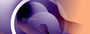 Soyut sıvı şekiller, mor renkler turuncu tonlarla harmanlanmış. Arkaplan ve sunumlar için modern tasarım ögesi.