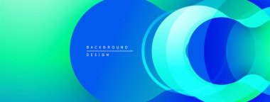 Soyut akışkan şekiller, canlı maviler, yeşiller dinamik arkaplan oluşturur. Modern tasarım, pürüzsüz eğimler hareket, derinlik.