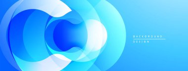 Soyut mavi katmanlar dinamik bileşim yaratır. Yumuşak eğimler hareketi, derinliği gösterir. Arka planlar için modern tasarım ögesi.
