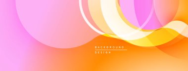 Soyut renkli arkaplan. Üst üste binen daireler dinamik değişim etkisi yaratır. Yumuşak renkler pürüzsüzce harmanlanır, modern tasarım ögesi.