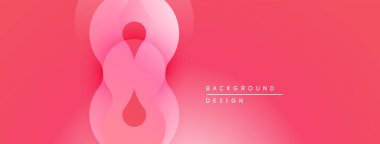 Soyut pembe tasarım. Üst üste binen daireler çiçekli damlacıklar oluşturur. Gradyan arkaplan yumuşak görsel efekt sağlar.