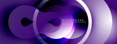 Soyut mor tasarım, üst üste binen daireler, gradyanlar. Modern estetik, pürüzsüz geçişler dinamik görsel etki yaratır.