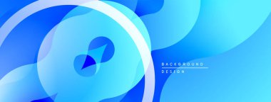 Soyut mavi şekiller üst üste binerek sıvı dinamik bileşimi oluşturur. Yumuşak eğimler derinliği, modern estetiği akla getiriyor..