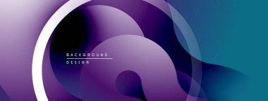 Soyut sıvı şekiller, mor renkler maviye karışıyor. Eğri çizgileri olan minimalist tasarım, modern estetik. Arkaplan dokusu mevcut.