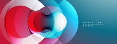 Soyut daireler örtüşüyor, canlı renk eğimleri yaratıyor. Modern tasarım, pürüzsüz geçişler, dinamik kompozisyon. Arkaplan ögesi.
