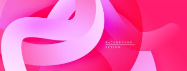 Soyut sıvı şekilleri, canlı pembeler, morlar dinamik bir zemin oluşturur. Yumuşak eğimler modern estetik sunar.