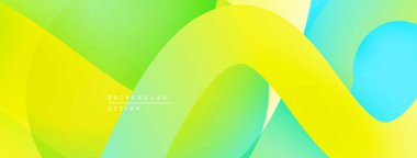 Soyut sıvı şekilleri, canlı gradyanlar. Yeşil, sarı, mavi renkler kusursuz bir şekilde harmanlanır. Arka planlar için modern tasarım ögesi.