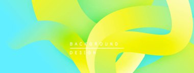 Soyut sıvı şekiller, canlı turkuaz, sarı renkler. Modern tasarım ögesi, pürüzsüz gradyanlar dinamik görsel etki yaratır.