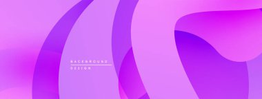 Soyut mor arkaplan. Akışkan şekiller örtüşür, yumuşak eğimler yaratır. Modern tasarım, canlı renkler, pürüzsüz geçişler. Minimalist estetik.