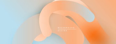 Soyut akışkan şekiller, yumuşak renkler modern arkaplan yaratır. Gradyan renkler sorunsuz karışıyor, görsel cazibe sunuyor.
