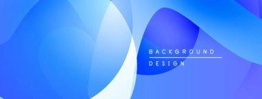 Soyut mavi arkaplan. Üst üste binen şekiller dinamik bileşim yaratır. Modern tasarım dijital projeler ve sunumlar için uygundur.