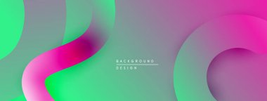 Soyut sıvı şekilleri canlı pembeler, yeşiller, griler harmanlıyor. Modern tasarım hareketi, derinliği, yumuşak eğilimleri çağrıştırıyor. Minimalist arkaplan.
