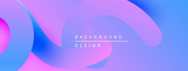 Soyut sıvı şekilleri mor, pembe ve mavi renkleri harmanlıyor. Minimalist metin arka plan tasarımı okur. Yumuşak eğimler modern estetik yaratır.