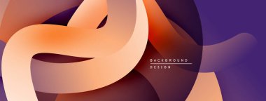 Soyut sıvı şekiller, sıcak renkler serin tonlara karışıyor. Modern tasarım hareketi, derinliği, görsel ilgiyi çağrıştırıyor.