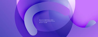 Soyut mor katmanlar akışkan şekiller yaratır. Modern tasarım pürüzsüz eğimler, yumuşak eğriler, dinamik bileşimler içerir. Minimalist estetik.