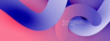 Soyut sıvı şekiller, canlı renklerin karışımı. Pembe, mor, mavi renkler modern tasarım yaratır. Minimalist estetik, pürüzsüz geçişler görünür..