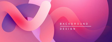 Soyut sıvı şekiller, canlı pembeler, morlar modern arka plan yaratır. Yumuşak eğim, dinamik bileşim. Tasarım ögesi.