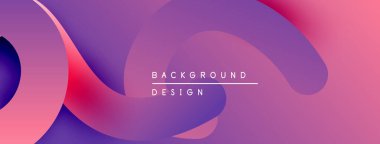 Soyut sıvı şekiller, canlı mor renkler, modern tasarım. Arkaplanda pürüzsüz gradyanlar, örtüşen formlar var. Minimalist estetik.