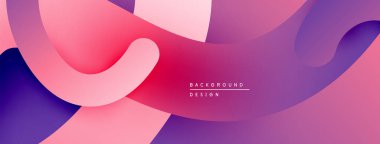 Soyut sıvı şekiller, canlı pembeler, morlar modern arka plan yaratır. Yumuşak eğimler, üst üste binen katmanlar dinamik görsel efekt sunar.