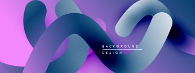 Soyut sıvı şekiller, canlı mor renkler, pürüzsüz gradyanlar. Arkaplan ve dijital sanat için modern tasarım ögesi.