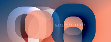 Soyut daireler örtüşüyor, canlı renk eğimleri yaratıyor. Modern tasarım elementleri teknoloji, yenilik, akıcılık öneriyor. Arkaplanda yumuşak renkler var.
