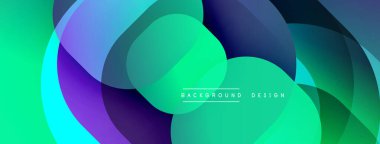 Soyut canlı katmanlar örtüşüyor. Yeşil, mavi, mor renkler harmanlanarak dinamik görsel efekt yaratır. Modern tasarım ögesi.