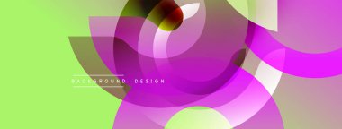 Soyut çiçek tasarımı. Üst üste binen şekiller taç yaprağı etkisi yaratır. Parlak renkler, modern estetik, arka planlar için uygun.