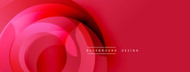 Soyut kırmızı tasarım, üst üste binen daireler oluşturarak dinamik akış yaratıyor. Modern estetik, arka planlar ve sunumlar için uygun..