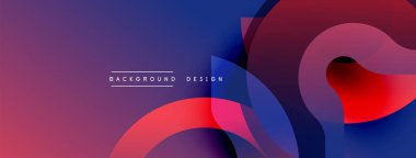 Soyut sıvı şekilleri harmanlanarak canlı mor, kırmızı ve mavi renkler yaratır. Modern tasarım enerjiyi, hareketi, derinliği çağrıştırıyor.