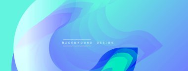 Soyut sıvı şekilleri, mavi renkler baskın gelir. Gradyan renkler sorunsuzca harmanlanarak dinamik arkaplan tasarımı oluşturur. Minimalist metin mevcut.