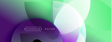 Soyut sıvı şekilleri örtüşür, parlak yeşil ve mor renkler yaratır. Modern tasarım metin arkaplan tasarımı içerir. Minimalist estetik.