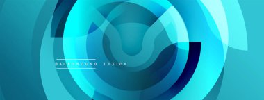 Soyut mavi tasarım eşmerkezli daireler, katmanlı şekiller içerir. Modern estetik, arka planlar, afişler, sunumlar için uygun. Yumuşak eğimler derinlik yaratır.