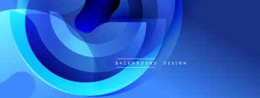 Soyut mavi dalgalar dinamik arkaplan yaratır. Yumuşak eğimler, akışkan şekiller hareketi işaret ediyor, modern tasarım elementleri mevcut.