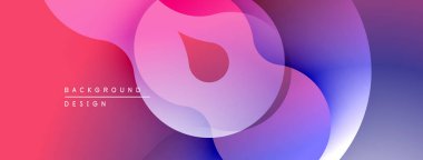 Soyut sıvı şekiller harmanlanarak canlı pembeler, morlar, maviler yaratır. Modern tasarım hareketi, derinliği, görsel ilgiyi çağrıştırıyor.