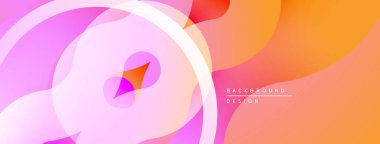 Soyut sıvı şekiller, canlı renklerin karışımı. Yumuşak eğimler dinamik bileşim yaratır. Arka planlar için modern tasarım ögesi.