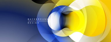 Soyut tasarım özellikleri üst üste biniyor. Mavi, sarı, beyaz gradyanlar dinamik görsel efekt yaratır. Sunumlar için modern arkaplan uygun.