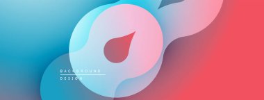 Soyut sıvı şekiller, canlı renklerin karışımı. Gradyan arka plan modern tasarım yaratır. Yumuşak kıvrımlar, pürüzsüz geçişler kompozisyona hakim..