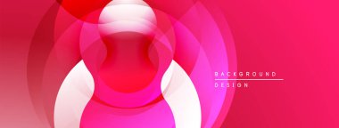 Soyut pembe tasarım. Üst üste binen daireler dinamik görsel efekt yaratır. Yumuşak eğimler, modern estetik.