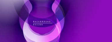 Soyut mor tasarım, üst üste binen kıvrımlı şekiller. Gradyan derinlik yaratır, modern estetik. Minimalist kompozisyon, zarif görsel.