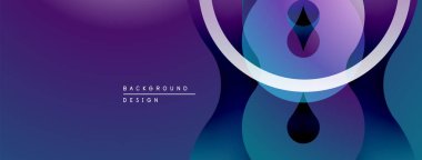 Soyut mor tasarım, üst üste binen daireler, çizgiler. Arka planlar ve sunumlar için modern, minimalist estetik.