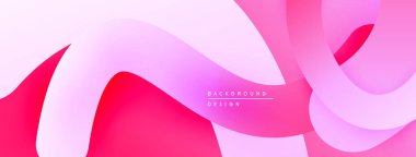 Soyut pembe tasarım. Düz kıvrımlar, dinamik görsel akış oluşturur. Dereceli gölgeler yumuşak estetik sunar.