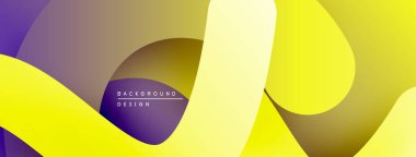 Soyut katmanlar, canlı renkler, pürüzsüz gradyanlar modern tasarım yaratır. Sarı, mor, kahverengi renkler baskın bileşim..