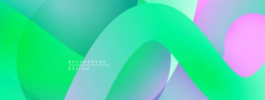 Soyut sıvı şekiller, canlı renklerin karışımı. Gradyan arka plan modern görsel efekt yaratır. Yumuşak kıvrımlar, dinamik bileşim.