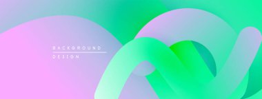 Soyut akışkan şekiller, pastel renkler düzgün bir şekilde harmanlanır. Gradyan arka plan modern görsel deneyim yaratır. Yumuşak eğriler kompozisyona hakim.