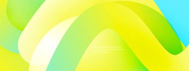 Soyut sıvı şekilleri, canlı gradyanlar. Sarılar, yeşiller, maviler kusursuz bir şekilde harmanlanarak dinamik görsel akış yaratır. Modern tasarım ögesi.