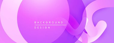 Soyut mor arkaplan. Üst üste binen daireler dinamik ve modern görsel efektler yaratır. Yumuşak eğimler sorunsuz geçişler sağlar.
