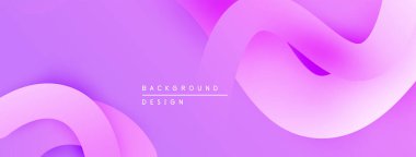 Soyut mor arkaplan. Düz eğriler akışkan şekiller yaratır, yumuşak eğimler, modern tasarım. Minimalist estetik, canlı renkler.