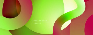 Soyut sıvı şekilleri kesişir. Canlı renkler karışıyor, dinamik görsel deneyim yaratıyor. Düzen eğimleri kompozisyona hakim.