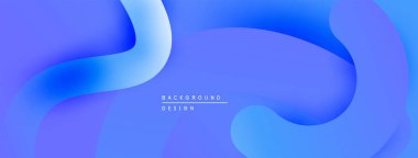 Soyut mavi arkaplan. Pürüzsüz akış şekilleri modern tasarım yaratır. Dereceli gölgeler derinlik, görsel cazibe sunar. Minimalist estetik.